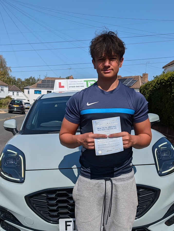 Congratulations on passing your driving test with Turning Point Driving School